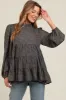 Olive Animal Print Mock Neck Tiered Maternity Top sold by Pinkblush