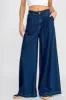 Denim Blue Super Wide Leg Denim Trousers sold by Pinkblush