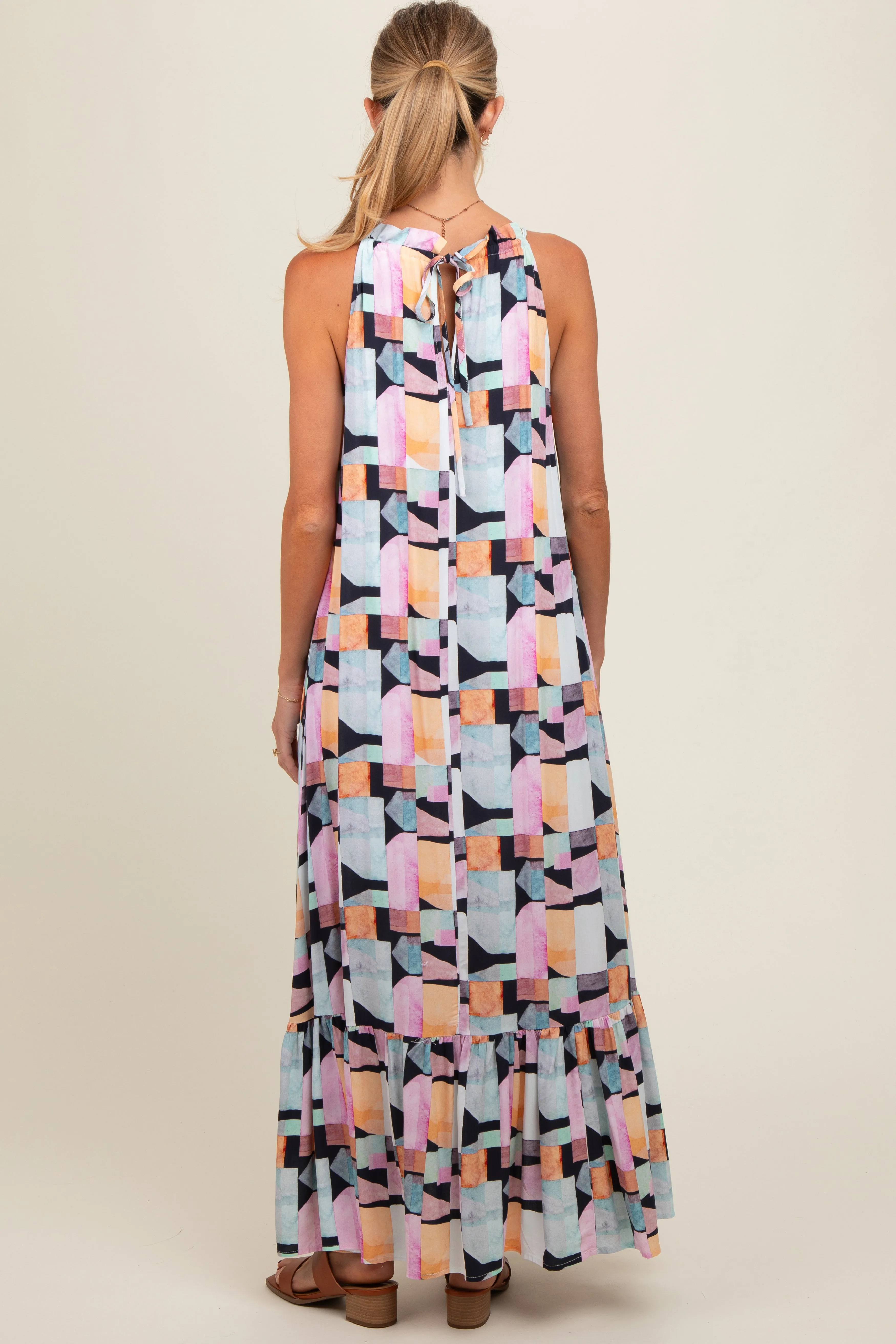 Black Empire Ruffle Hem Maternity Midi Dress sold by Pinkblush product image thumbnail 3