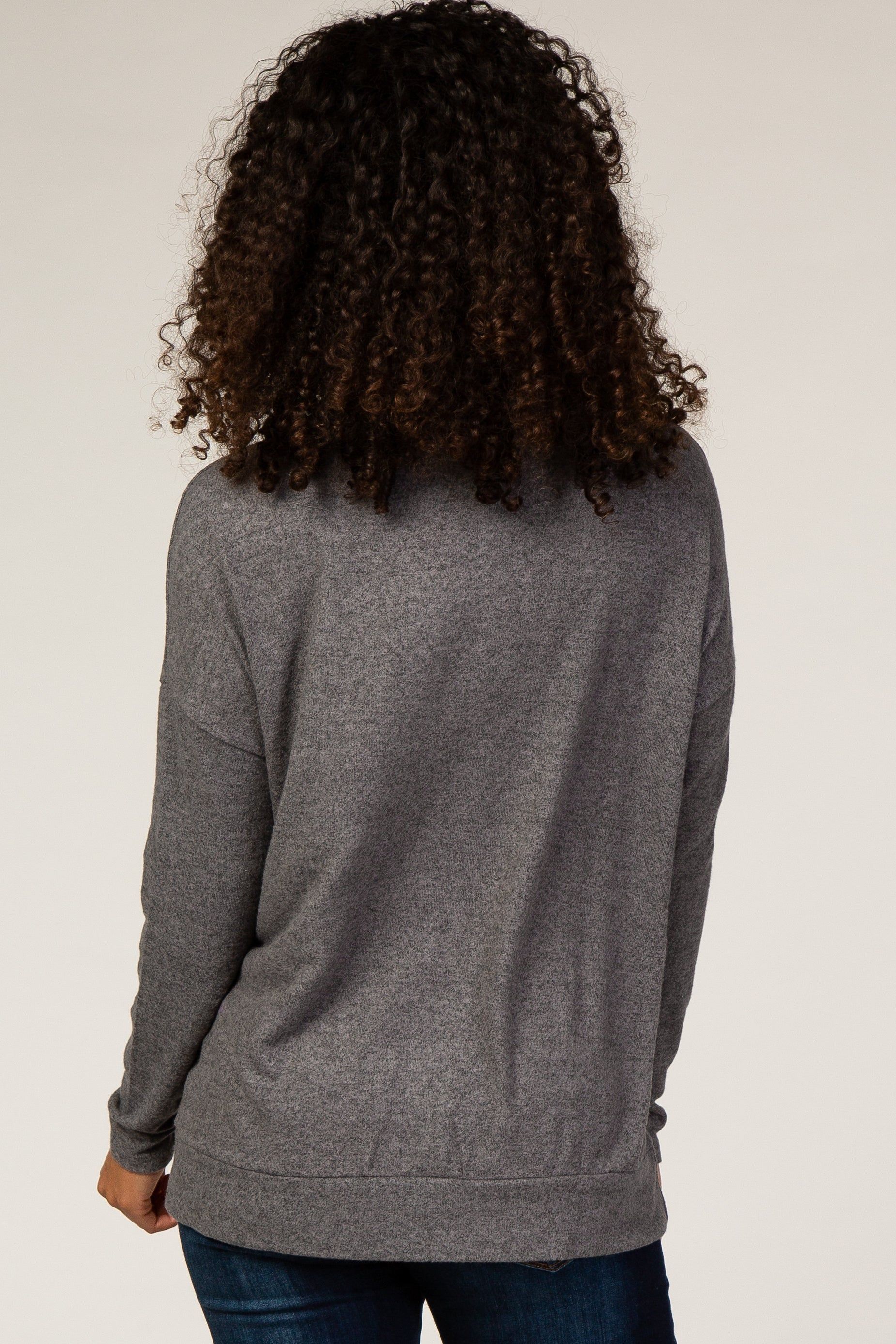 Charcoal Cowl Neck Sweatshirt sold by Pinkblush product image thumbnail 3