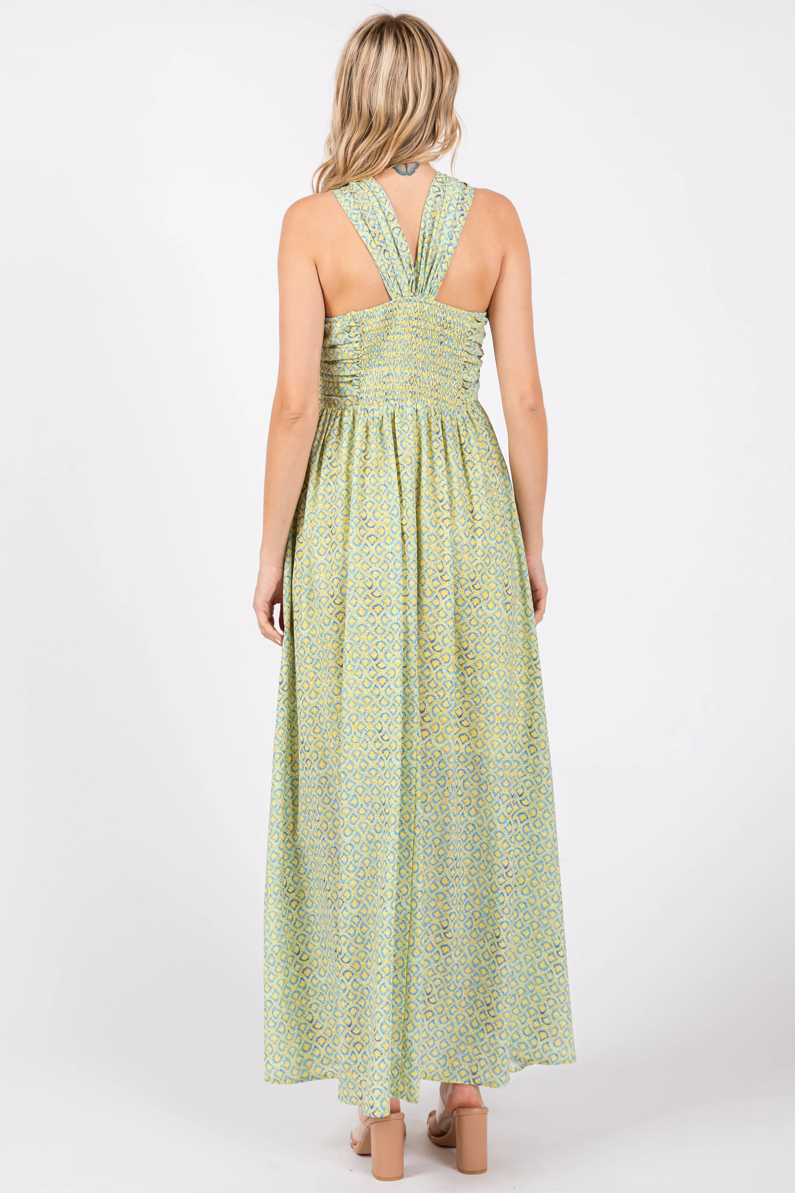 Yellow Print Halter Maxi Dress sold by Pinkblush product image thumbnail 3