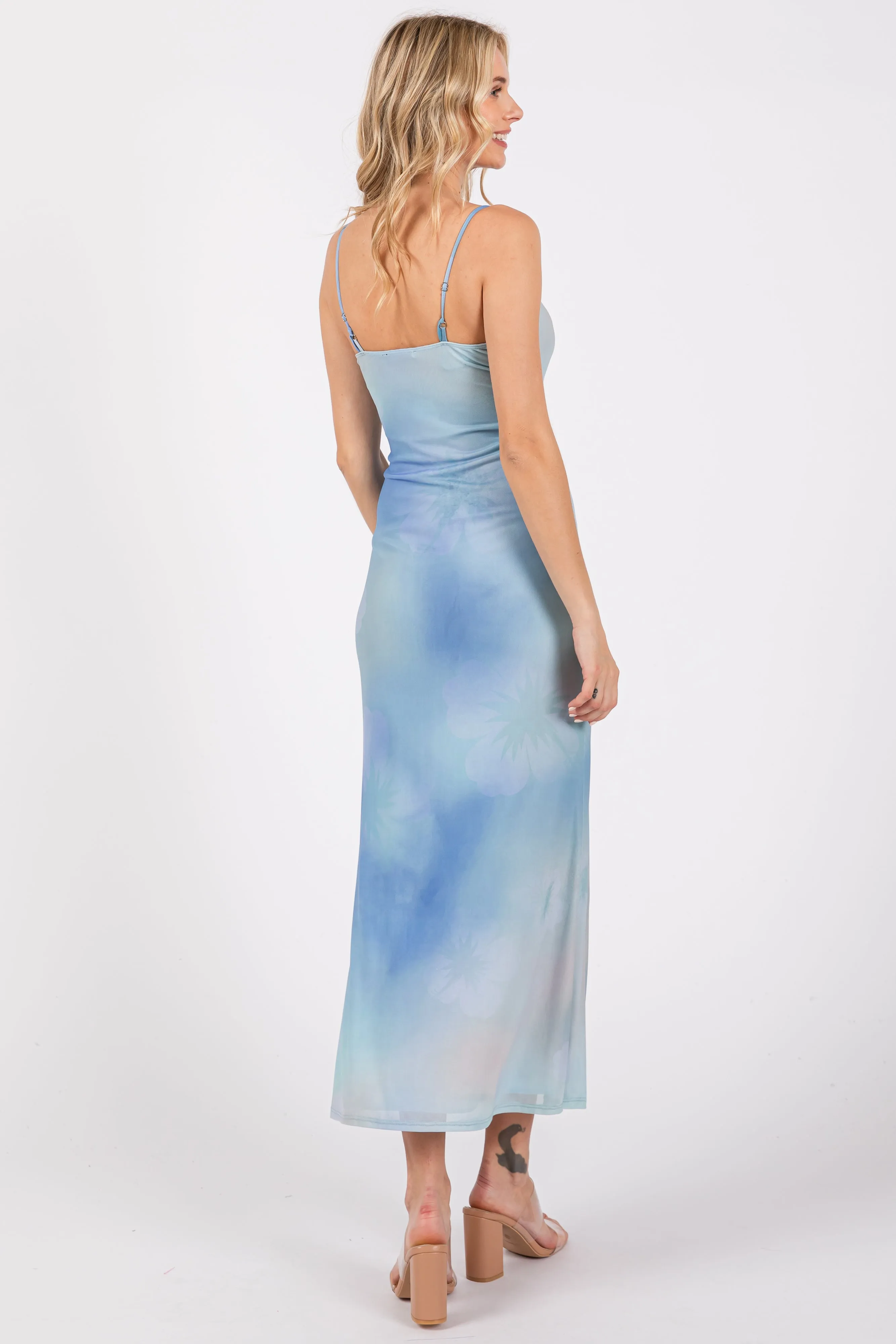 Light Blue Tie Dye Maxi Dress sold by Pinkblush product image thumbnail 3