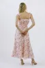 Pink Floral Print Ruffled Midi Dress sold by Pinkblush