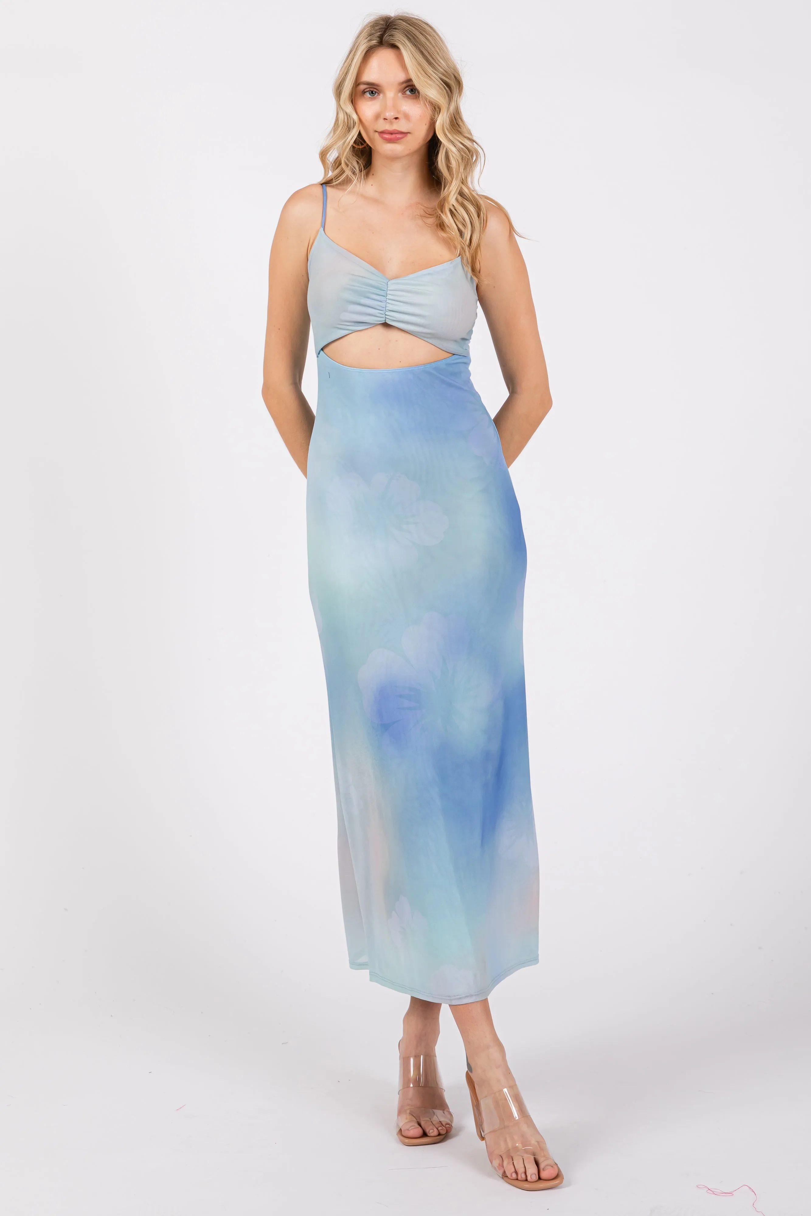 Light Blue Tie Dye Maxi Dress sold by Pinkblush