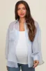 Light Blue Sheer Striped Maternity Button Down Blouse sold by Pinkblush