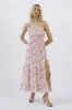 Pink Floral Print Ruffled Midi Dress sold by Pinkblush