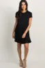 PinkBlush Black Solid Crochet Trim Maternity Shift Dress sold by Pinkblush