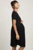 PinkBlush Black Solid Crochet Trim Maternity Shift Dress sold by Pinkblush