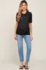 Black Floral Side Ruched Maternity Short Sleeve Top sold by Pinkblush