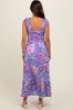 Lavender Floral Smocked Maternity Midi Dress sold by Pinkblush