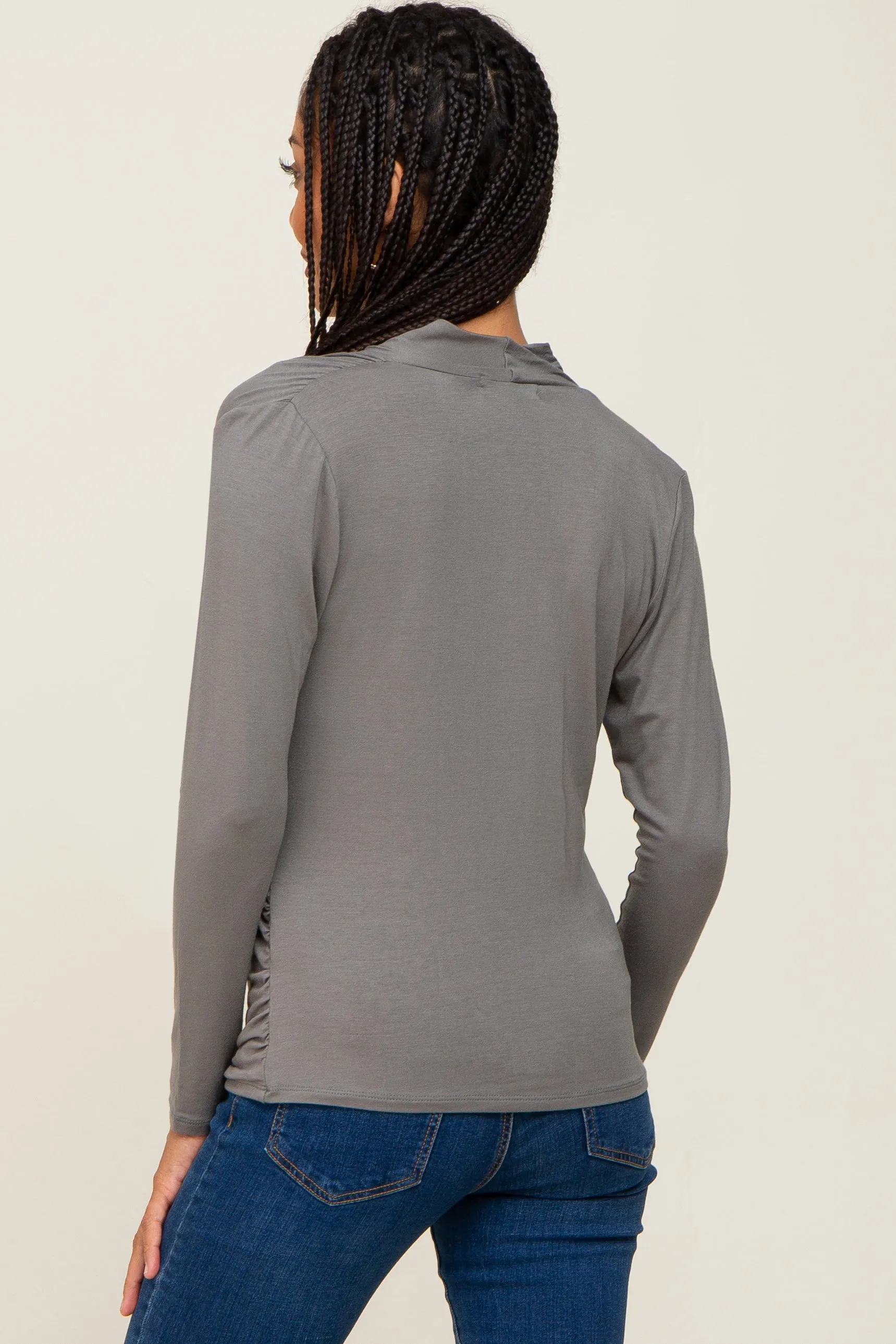 Light Olive Long Sleeve Wrap Nursing Top sold by Pinkblush product image thumbnail 3