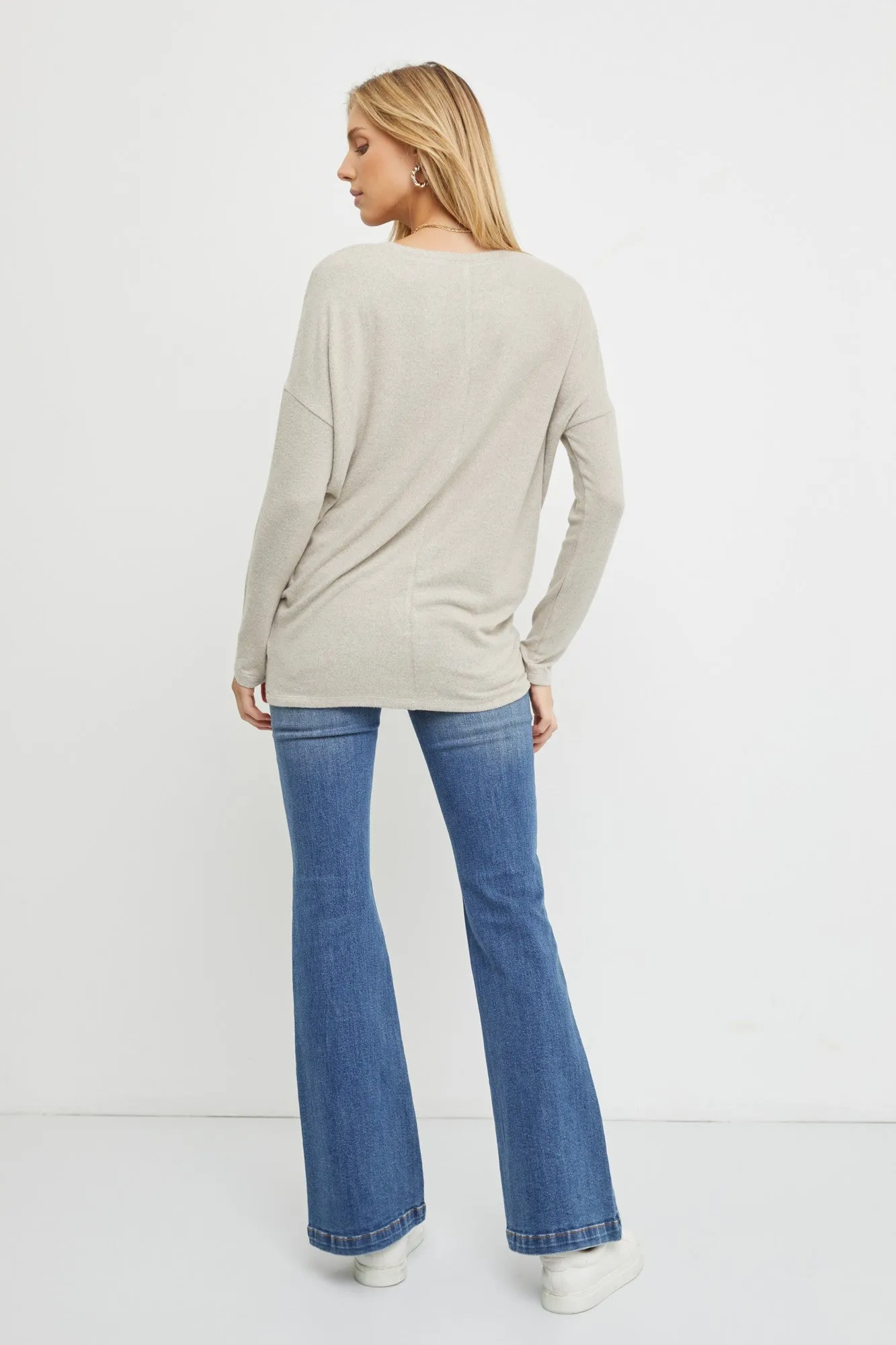 Beige Knit Long Sleeve Top sold by Pinkblush product image thumbnail 2
