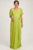 Lime Chiffon Wrap Front V-Neck Short Sleeve Pleated Maternity Maxi Dress sold by Pinkblush