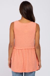 Coral Sleeveless Button Front Maternity Top sold by Pinkblush
