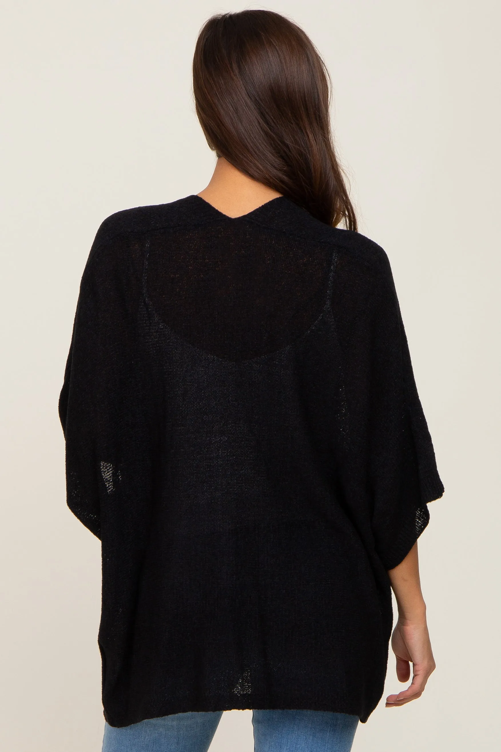 Black Dolman Short Sleeve Maternity Cardigan sold by Pinkblush product image thumbnail 3