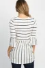 PinkBlush Ivory Striped Peplum Ruffle Maternity Top sold by Pinkblush