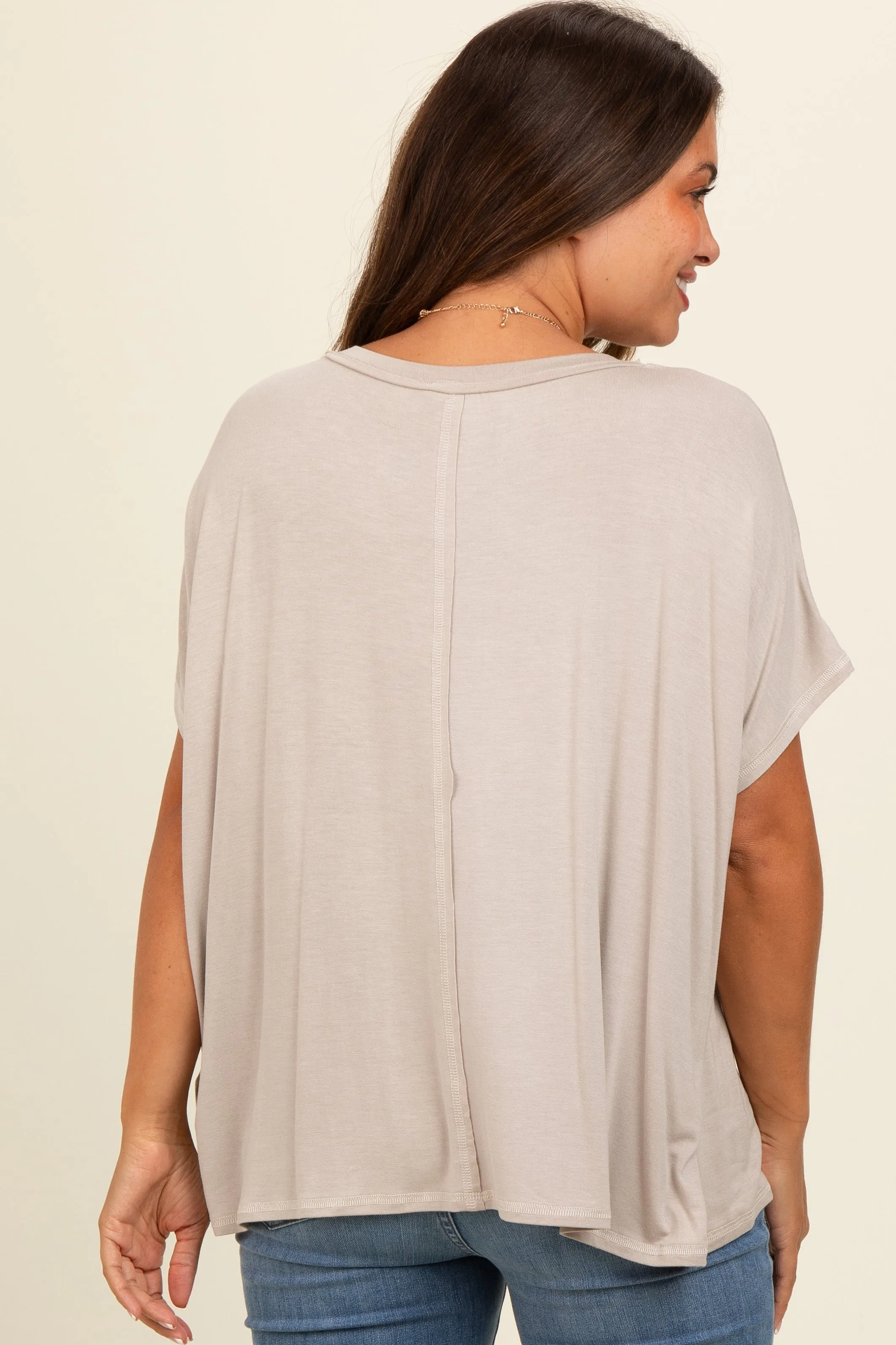Grey Flutter Sleeve Maternity Top sold by Pinkblush product image thumbnail 5