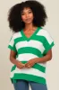 Jade Striped V-Neck Sweater Top sold by Pinkblush