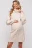 Beige Cable Knit Maternity Mini Sweater Dress sold by Pinkblush