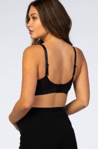 Black Seamless Ruched Front Maternity/Nursing Bra sold by Pinkblush