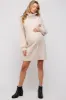 Beige Cable Knit Maternity Mini Sweater Dress sold by Pinkblush