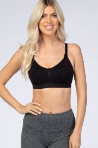 Black Seamless Ruched Front Maternity/Nursing Bra sold by Pinkblush