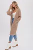 Taupe Chunky Knit Long Sweater Cardigan sold by Pinkblush