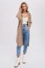 Taupe Chunky Knit Long Sweater Cardigan sold by Pinkblush