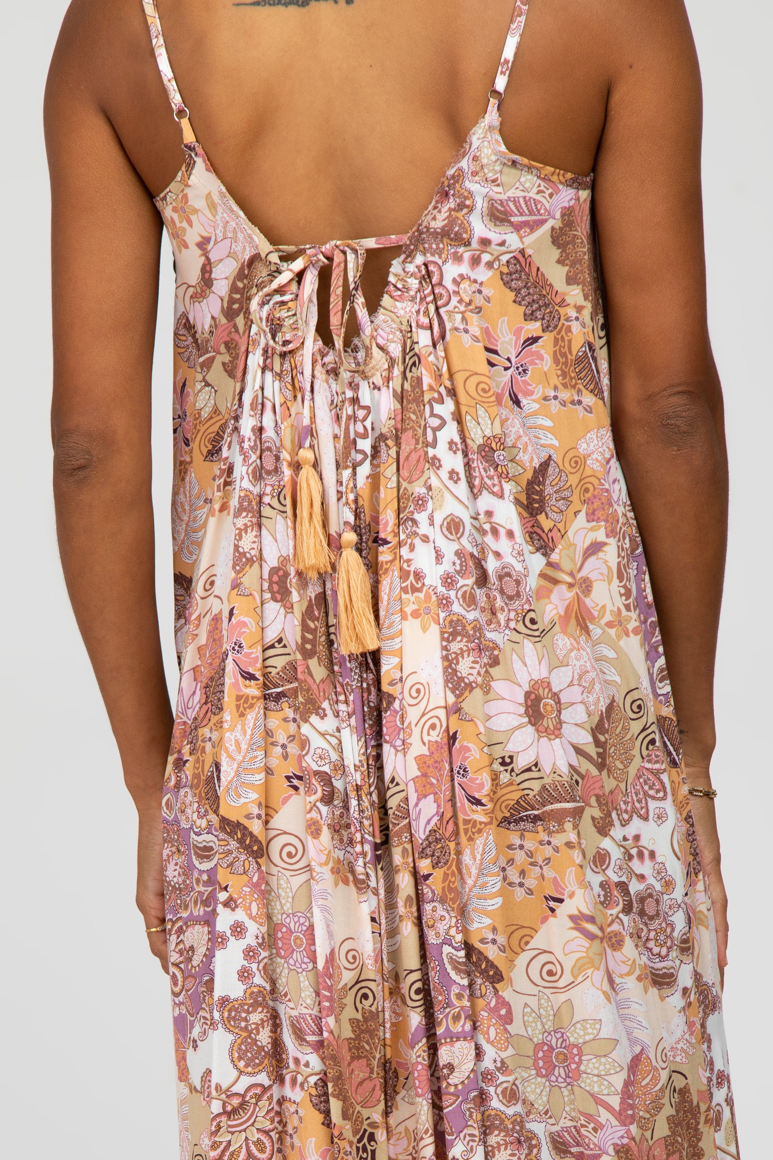 Multi-Color Floral Ruffle Hem Maxi Dress sold by Pinkblush product image thumbnail 5