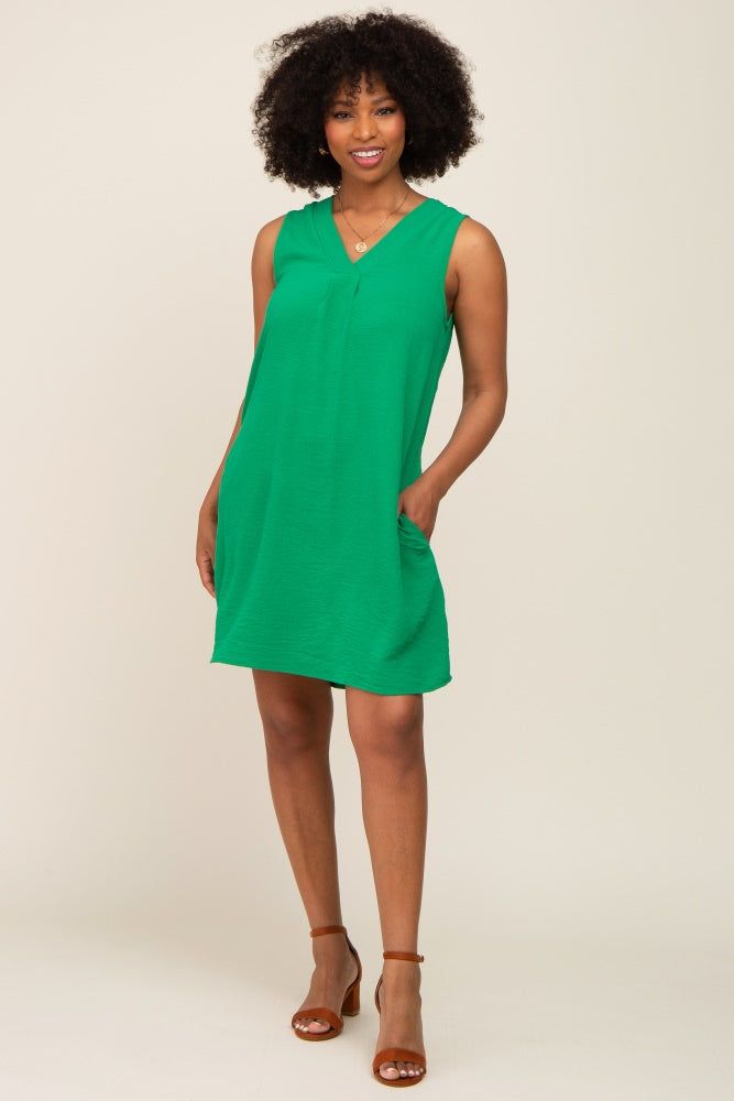 Green Sleeveless Pocketed Dress sold by Pinkblush product image thumbnail 4