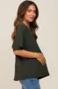 Olive Oversized V-Neck Pocket Front Maternity Blouse sold by Pinkblush