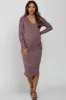 Mauve Heather Wrap Fitted Maternity Dress sold by Pinkblush