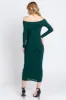 Forest Green Off Shoulder Mesh Ruched Midi Dress sold by Pinkblush