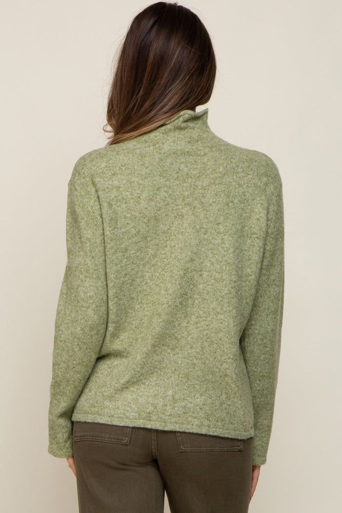 Light Olive Ultra Soft Mock Neck Maternity Sweater sold by Pinkblush product image thumbnail 3