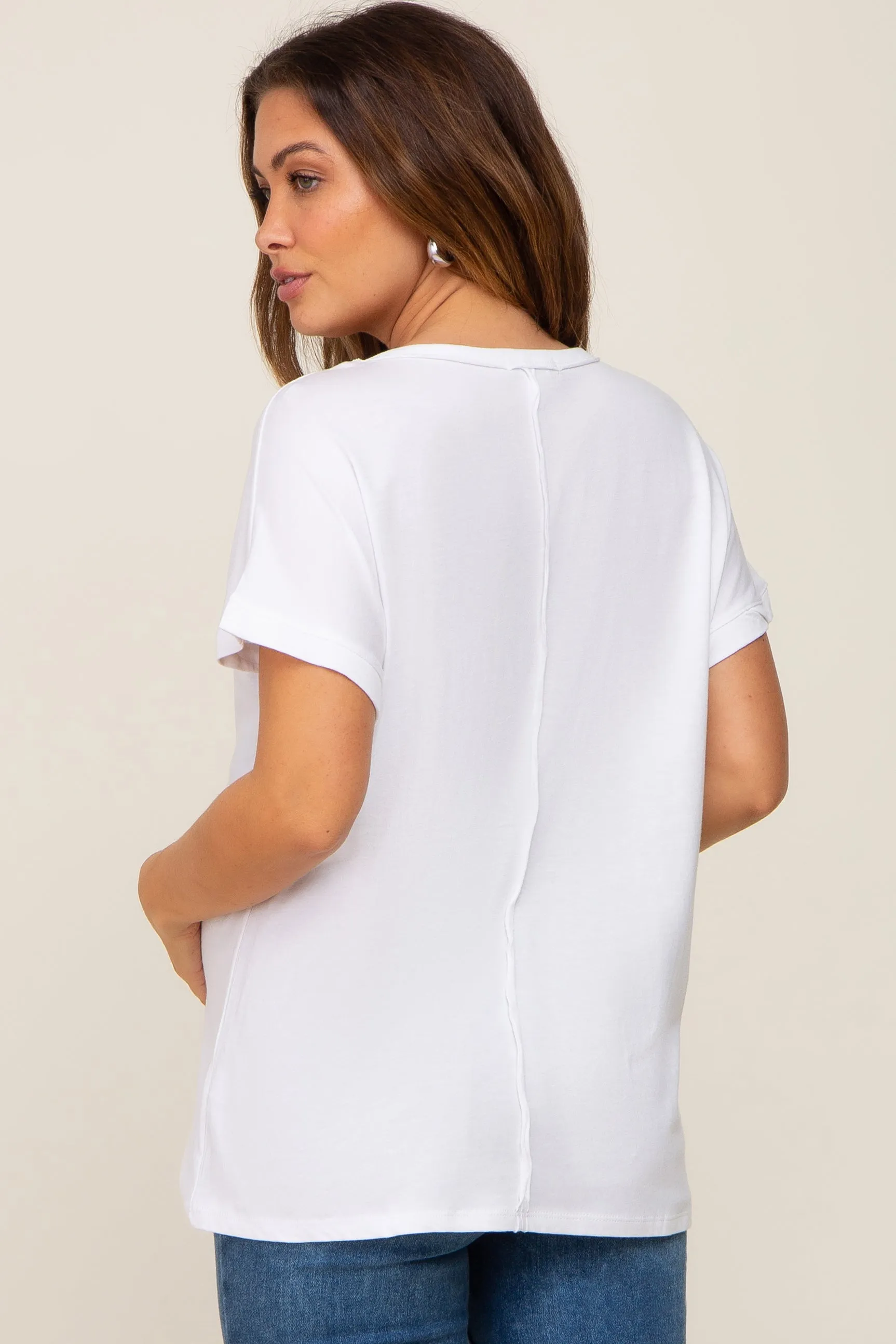 White Short Sleeve Maternity Top sold by Pinkblush product image thumbnail 3