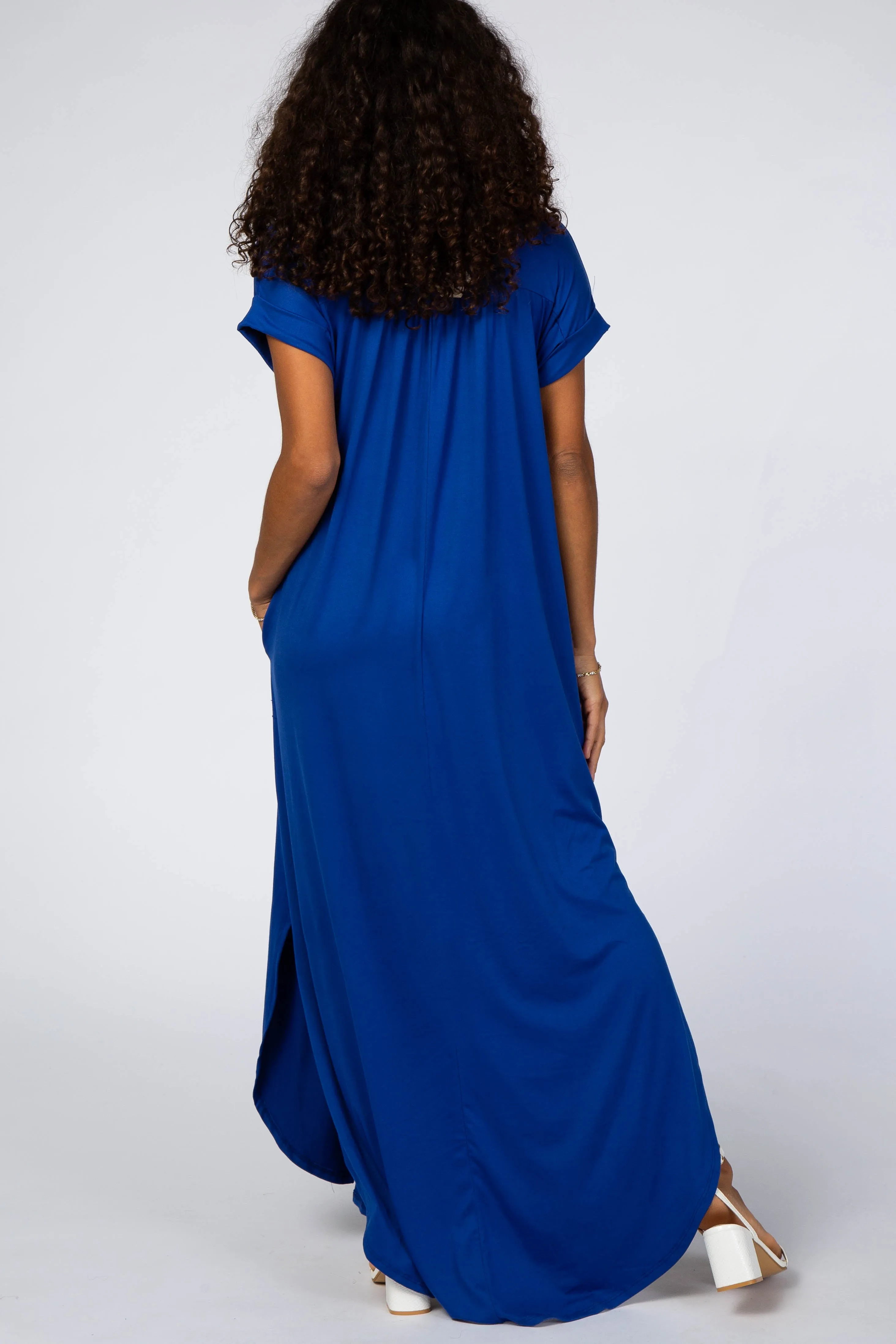 Royal Side Slit Maxi Dress sold by Pinkblush product image thumbnail 3