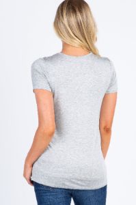 Heather Grey Short Sleeve Nursing Maternity Top sold by Pinkblush