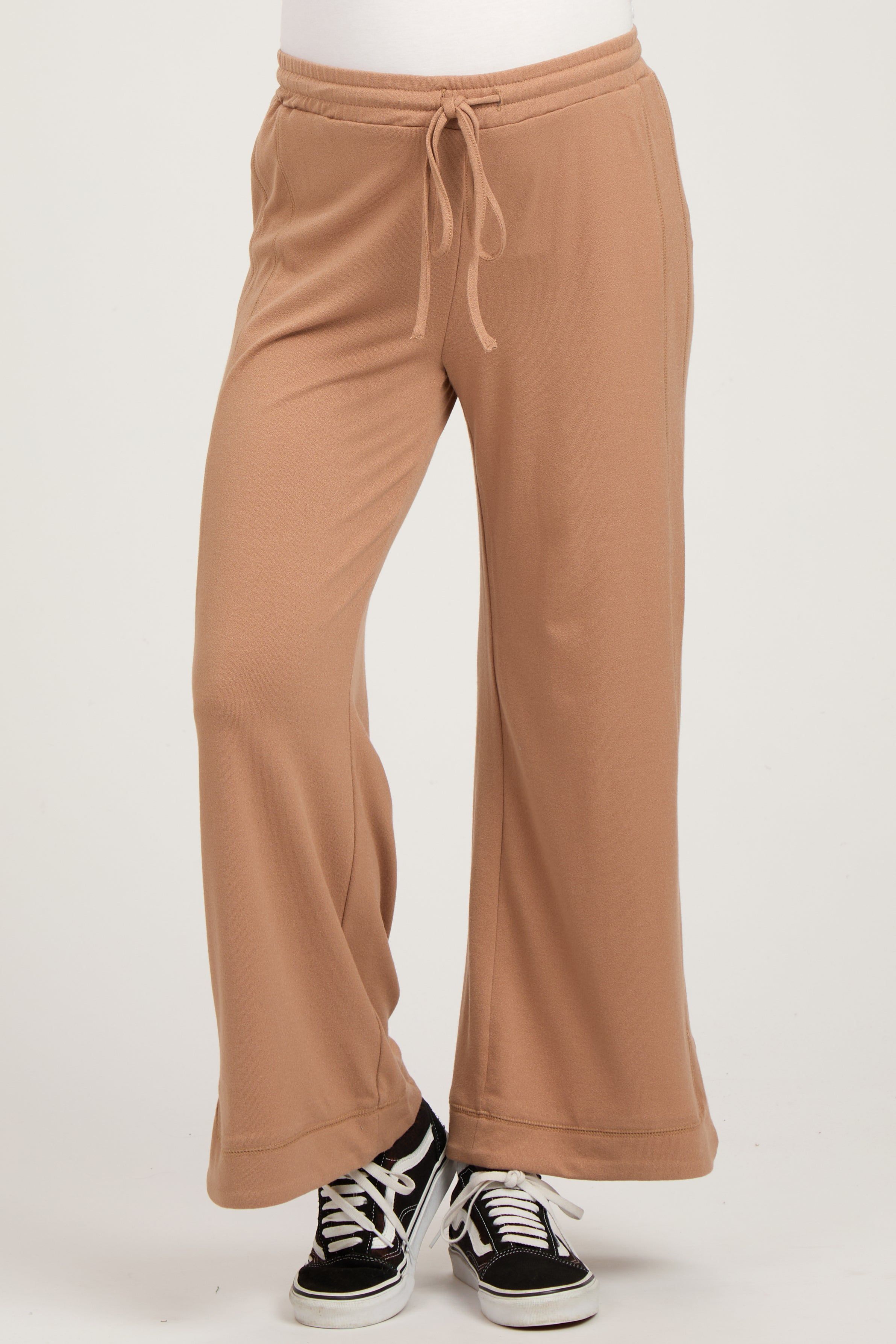 Camel Wide Leg Drawstring Maternity Pants sold by Pinkblush product image thumbnail 3