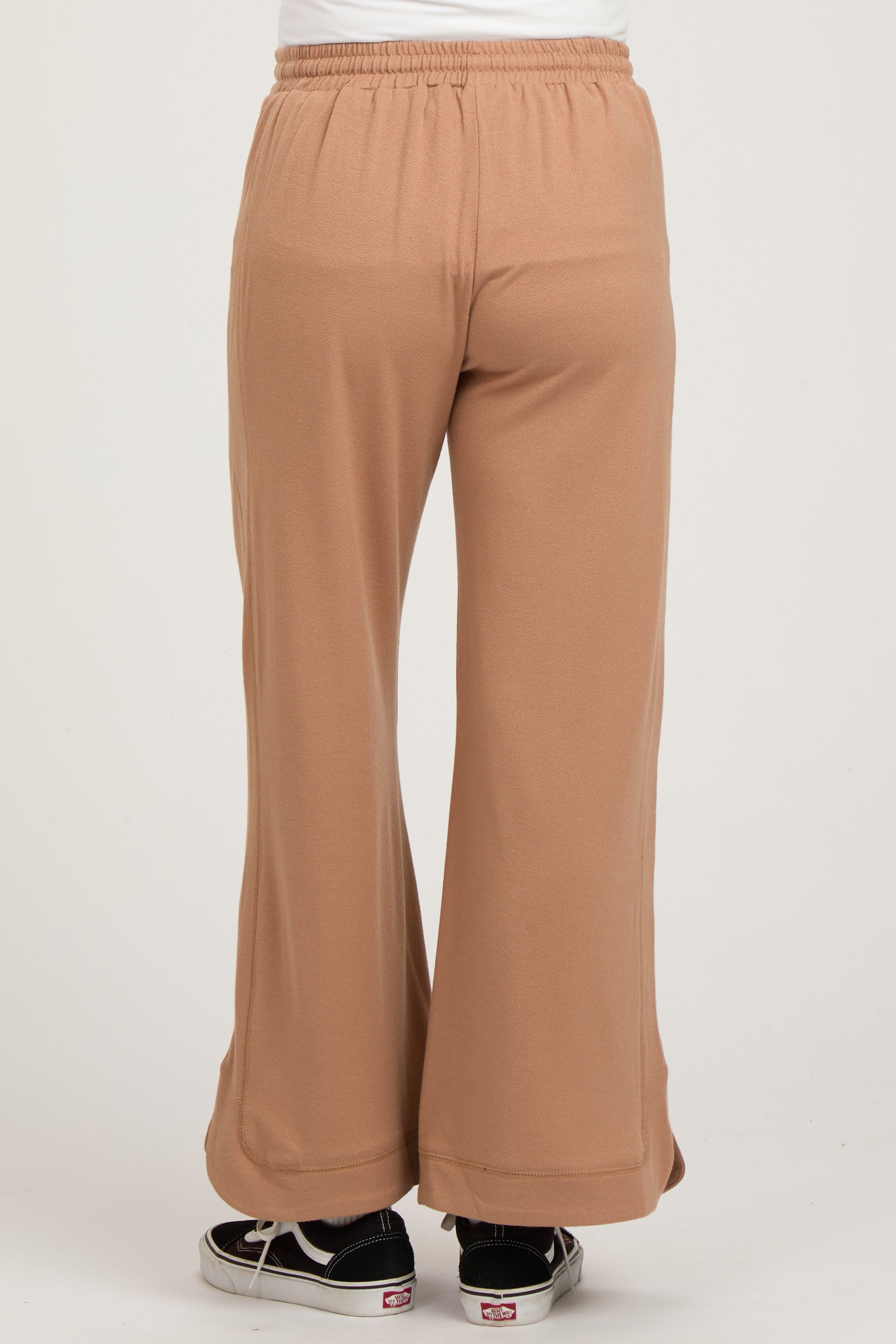 Camel Wide Leg Drawstring Maternity Pants sold by Pinkblush product image thumbnail 5