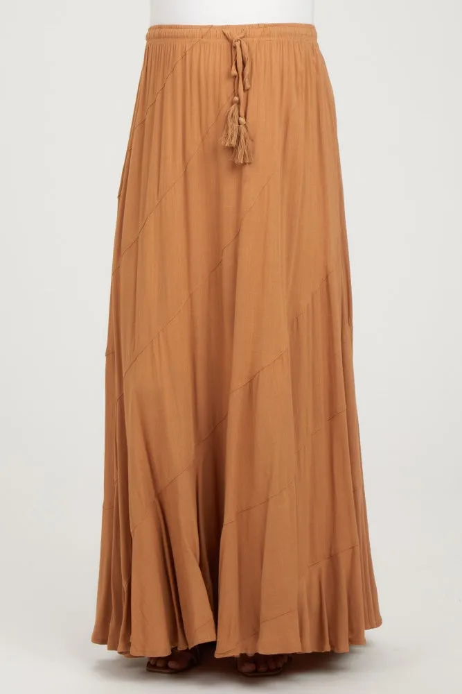 Camel Tassel String Maternity Maxi Skirt sold by Pinkblush product image thumbnail 4