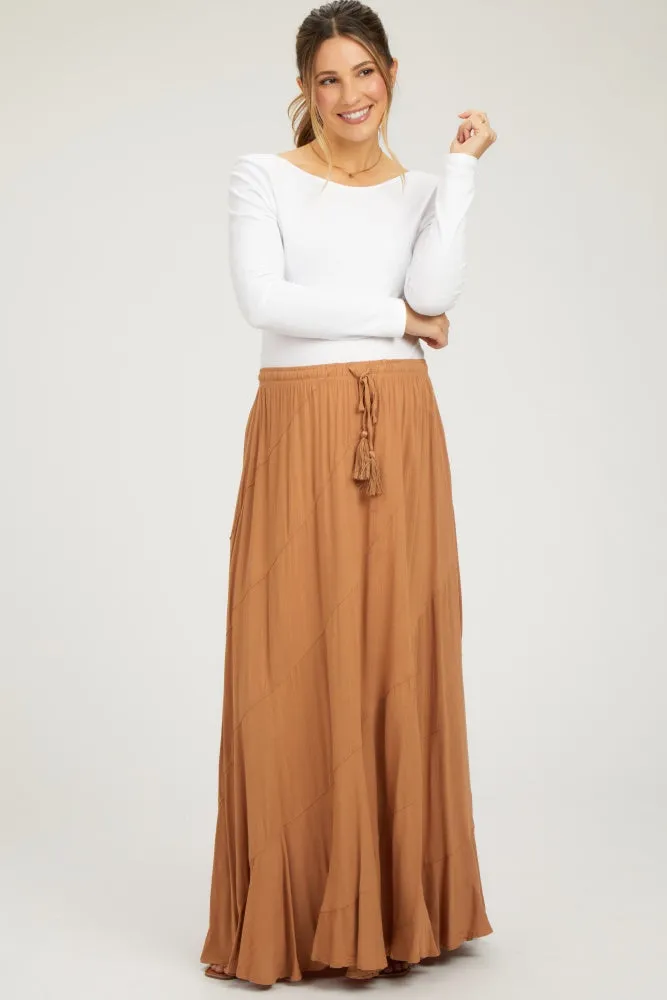 Camel Tassel String Maternity Maxi Skirt sold by Pinkblush product image thumbnail 3