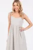 Beige Striped Tie Strap Maxi Dress sold by Pinkblush