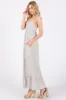 Beige Striped Tie Strap Maxi Dress sold by Pinkblush