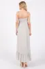 Beige Striped Tie Strap Maxi Dress sold by Pinkblush