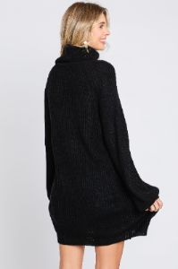 Black Turtleneck Sweater Mini Dress sold by Pinkblush