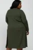 Olive Heathered Ribbed Side Slit Long Plus Cardigan sold by Pinkblush