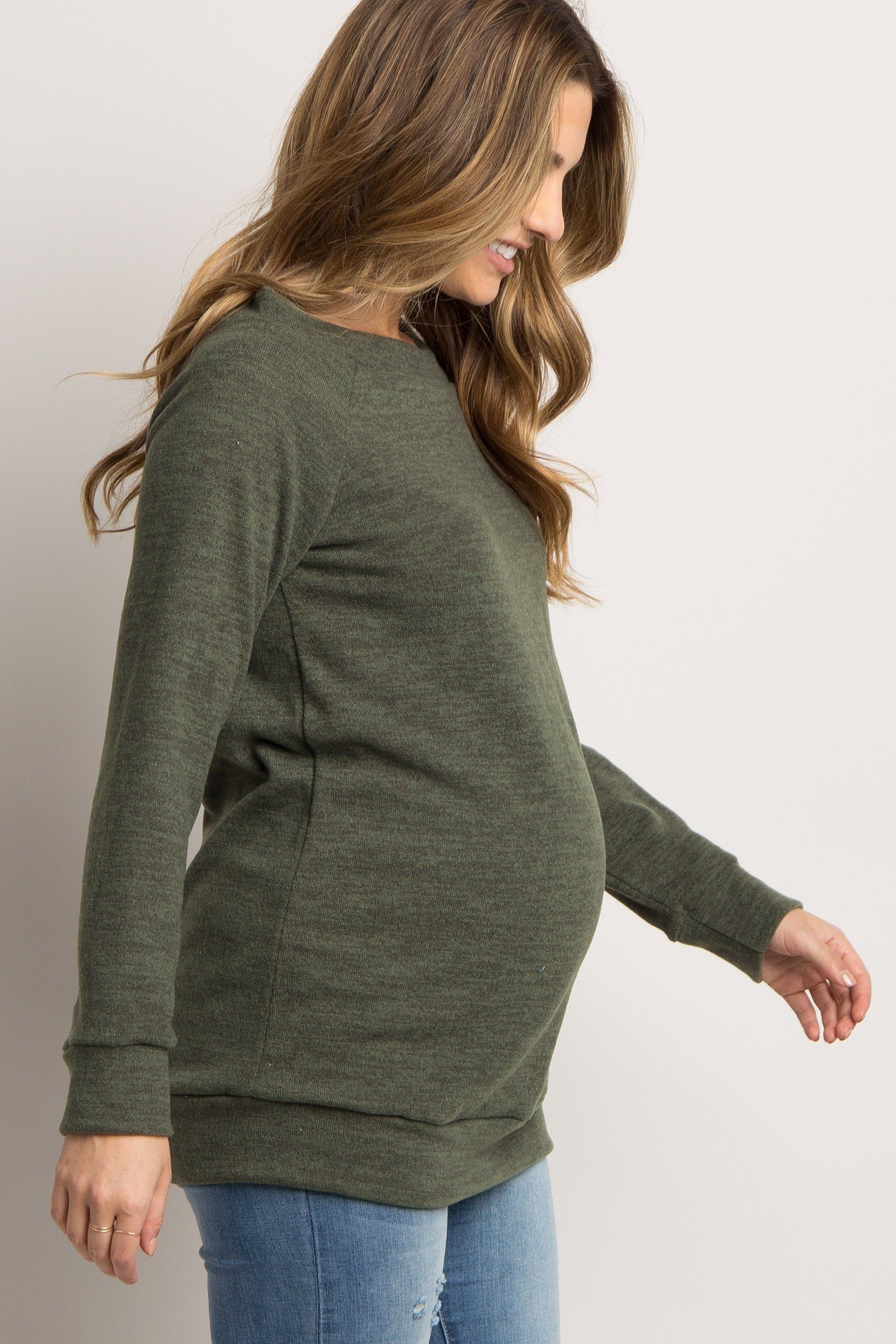 Olive Basic Maternity Sweater sold by Pinkblush product image thumbnail 5