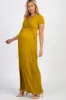 Mustard Draped Maternity/Nursing Maxi Dress sold by Pinkblush