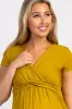 Mustard Draped Maternity/Nursing Maxi Dress sold by Pinkblush