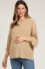 Beige Knit Maternity Short Sleeve Top sold by Pinkblush
